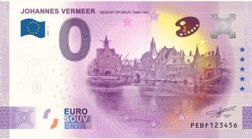 0 Euro biljet Nederland 2021 - Vermeer Gezicht op Delft #003333