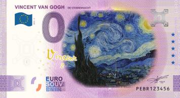 0 Euro biljet Nederland 2022 - Vincent van Gogh II De Sterrennacht KLEUR