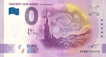 0 Euro biljet Nederland 2022 - Van Gogh De Sterrennacht #003333