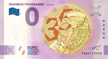 0 Euro biljet Nederland 2022 - Erasmus Programme KLEUR