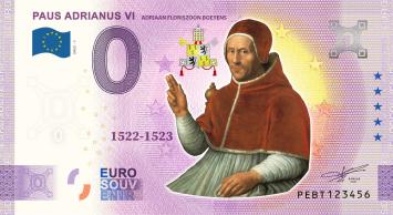 0 Euro biljet Nederland 2022 - Paus Adrianus VI KLEUR