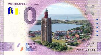 0 Euro biljet Nederland 2023 - Westkapelle Hoge Licht KLEUR