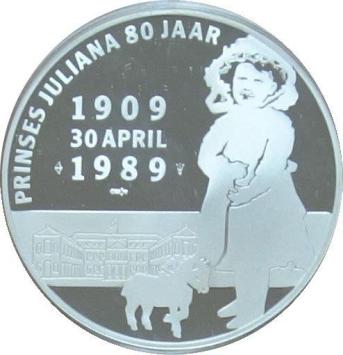 Penning 1989 zilver Prinses Juliana proof