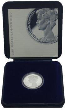 Penning Wilhelmina 1998 100 Jaar Koningin in zilver 21 mm