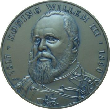 Penning Willem III 1817-1890 brons .