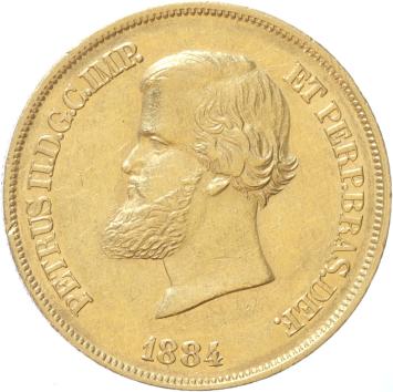 Brasil 10,000 Reis gold 1884
