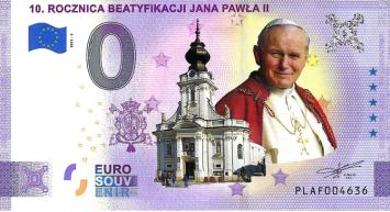 0 Euro biljet Polen 2021 - 10 Rocznica Jana Pawla II KLEUR