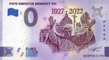 0 Euro biljet Italië 2023 - Pope Eemeritus Benedict XVI
