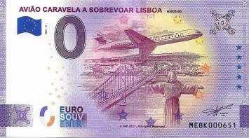 0 Euro biljet Portugal 2021 - Aviao Caravela a Sobrevoar Lisboa