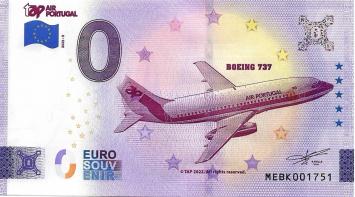 0 Euro biljet Portugal 2022 - Tap Air Portugal Boeing 737