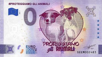 0 Euro biljet Italië 2023 - Proteggiamo gli animali