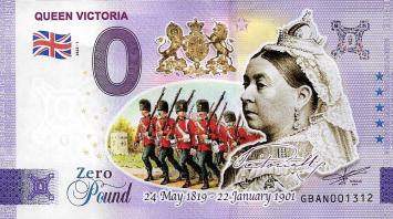 0 Pound biljet Engeland 2022 - Queen Victoria KLEUR