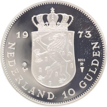 Replica 10 Gulden 1973 Juliana in Zilver
