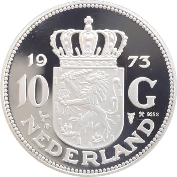Replica 10 Gulden 1973 Juliana in Zilver variant