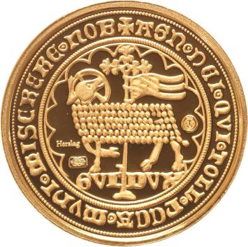 Replica van de Gouden Lam 1373 Graafschap Holland in Goud