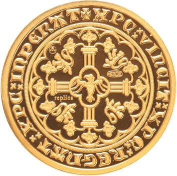 Replica van de Grote Gouden Kroon ca 1400 Graafschap Hennegouwen in Verguld Zilver