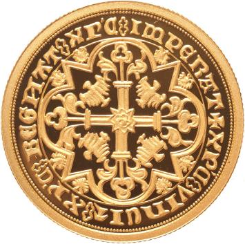 Replica van de Gouden Lam 1373 Graafschap Holland in Verguld Zilver