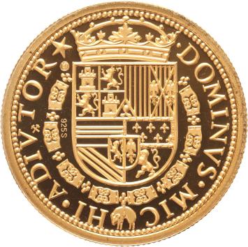 Replica gouden reaal Koning Philips II 1555-1581 in Verguld zilver