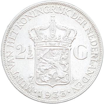 Nederland 2,5 gulden zilver Wilhelmina