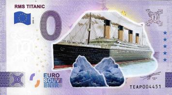 0 Euro biljet Ierland 2023 - RMS Titanic KLEUR