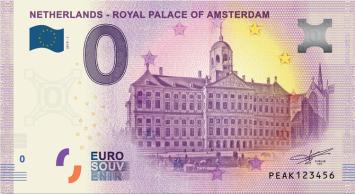 0 Euro biljet Nederland 2019 - Royal Palace of Amsterdam LIMITED EDITION FIP#11