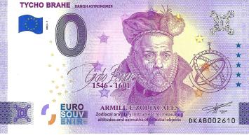 0 Euro biljet Denemarken 2022 - Tycho Brahe