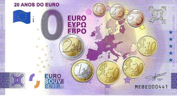 0 Euro biljet Portugal 2022 - 20 Anos do Euro KLEUR
