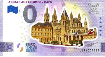 0 Euro biljet Frankrijk 2022 - Abbaye Aux Hommes Caen KLEUR