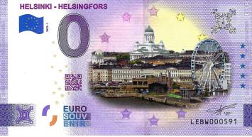 0 Euro biljet Finland 2022 - Helsinki Helsingfors KLEUR