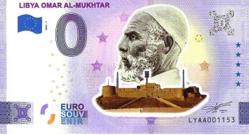 0 Euro biljet Libië 2022 - Libya Omar Al-Mukhtar KLEUR
