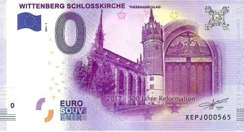 0 Euro biljet Duitsland 2017 - Wittenberg Schlosskirche