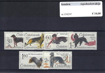 Themazegels Honden Tsjechoslowakije nr. 1542/1547