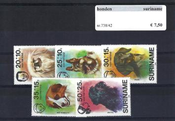 Themazegels Honden Suriname nr. 738/742