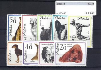 Themazegels Honden Polen nr. 1374/1382