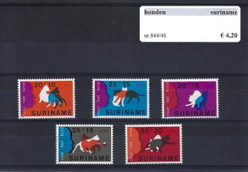 Themazegels Honden Suriname nr. 844/848