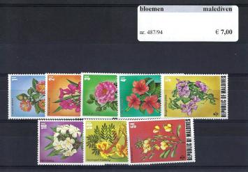Themazegels Bloemen Malediven nr. 487/494