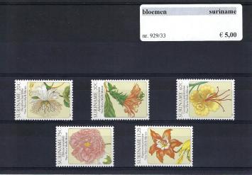 Themazegels Bloemen Suriname nr. 929/933