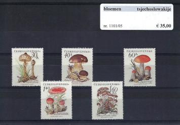 Themazegels Bloemen Tsjechoslowakije nr. 1101/1105