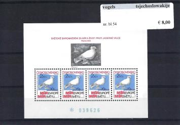 Themazegels Vogels Tsjechoslowakije nr. bl. 54