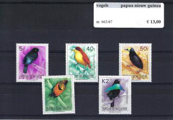 Themazegels Vogels Papua Nieuw Guinea nr. 663/667