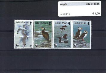 Themazegels Vogels Isle of Man nr. 408/411
