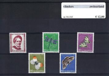 Themazegels Vlinders Zwitserland nr. 561/565