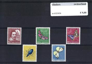 Themazegels Vlinders Zwitserland nr. 632/636
