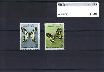 Themazegels Vlinders Marokko nr. 968/969