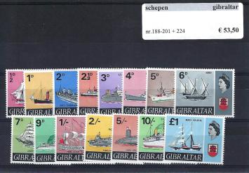 Themazegels Schepen Gibraltar nr. 188/201+224