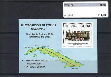 Themazegels Treinen Cuba nr. bl. 87