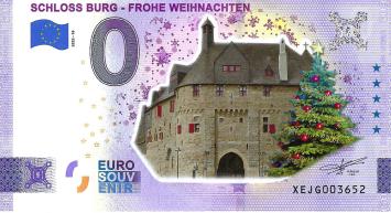 0 Euro biljet Duitsland 2022 - Schloss Burg XVI Frohe Weihnachten KLEUR