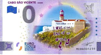 0 Euro biljet Portugal 2022 - Cabo Sao Vicente KLEUR