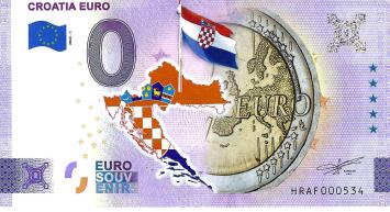 0 Euro biljet Kroatië 2022 - Croatia Euro KLEUR