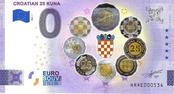 0 Euro biljet Kroatië 2022 - Croatian 25 Kuna KLEUR
